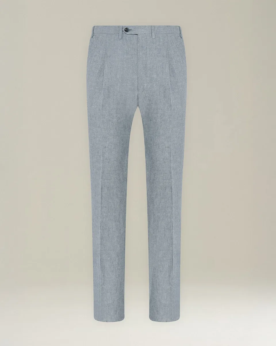 Kiton Timeless Leinenhose Bundfalte Knopfverschluss