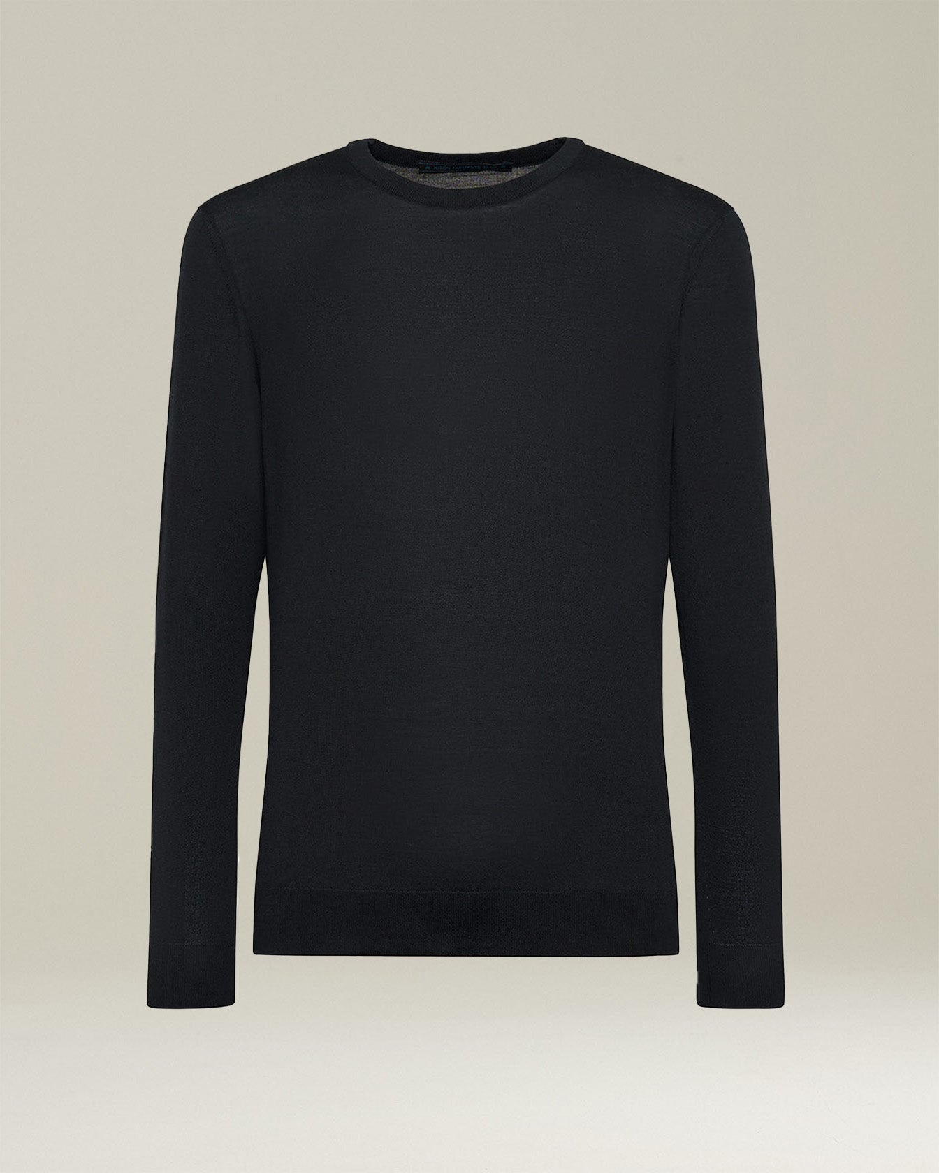 Kiton Knitwear Rundhals Pullover Wolle Schwarz Diamante Blu