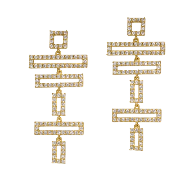 Juvelan Modernist Ohrringe Kristall 3,5 cm Brautschmuck