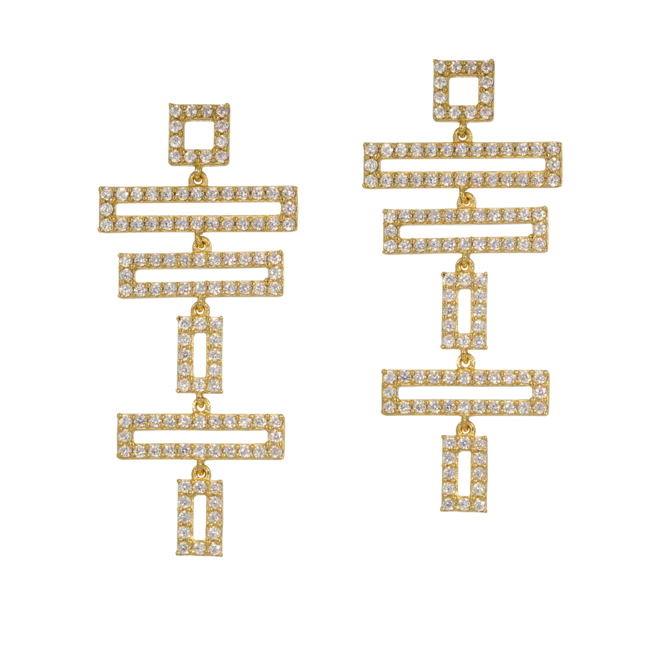 Juvelan Modernist Ohrringe Kristall 3,5 cm Brautschmuck