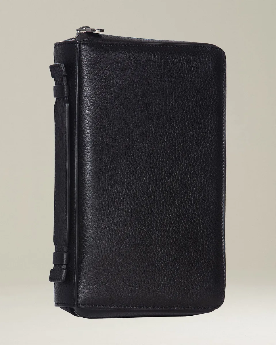 Kiton Bags Wallet Deerskin Geldbörse Schwarz Hirschleder