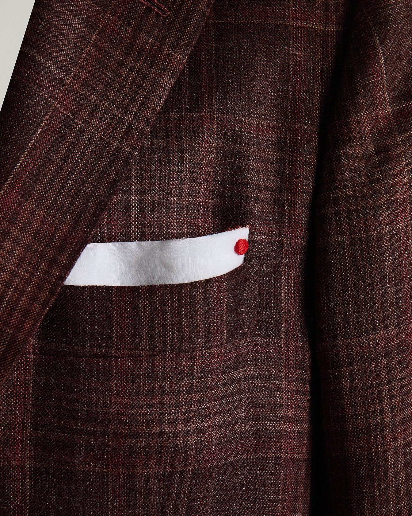 Kiton Jackets Bordeaux Checked Sakko Gr. 50 Kaschmir