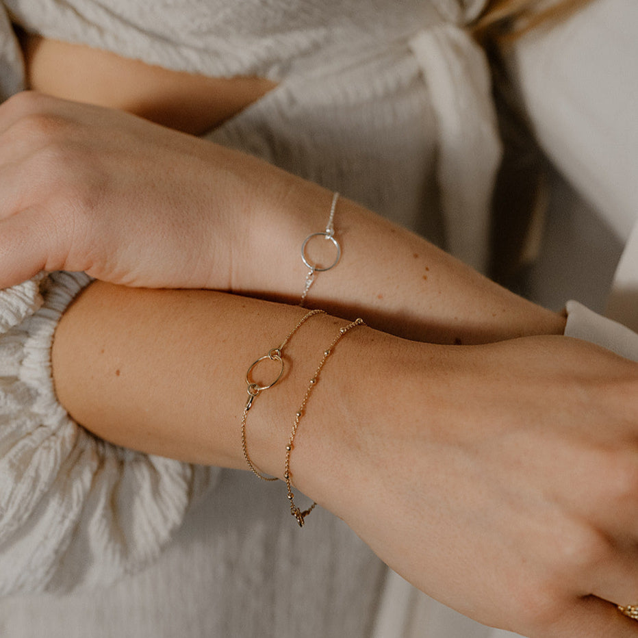 Perlenbräute Kaya Armband Gold dezent 17-20cm Trauzeugin