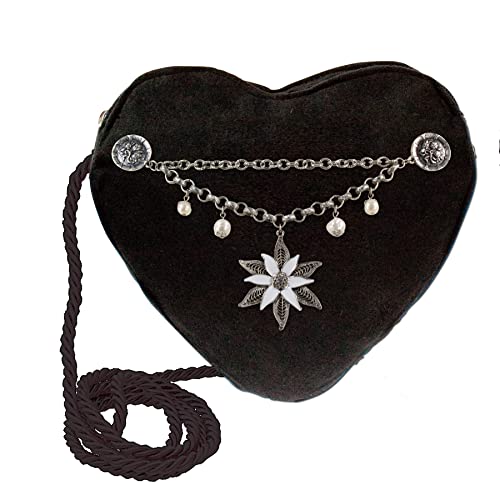 Alpenflüstern DAHEIM Herztasche DTA028 Dirndltasche Schwarz