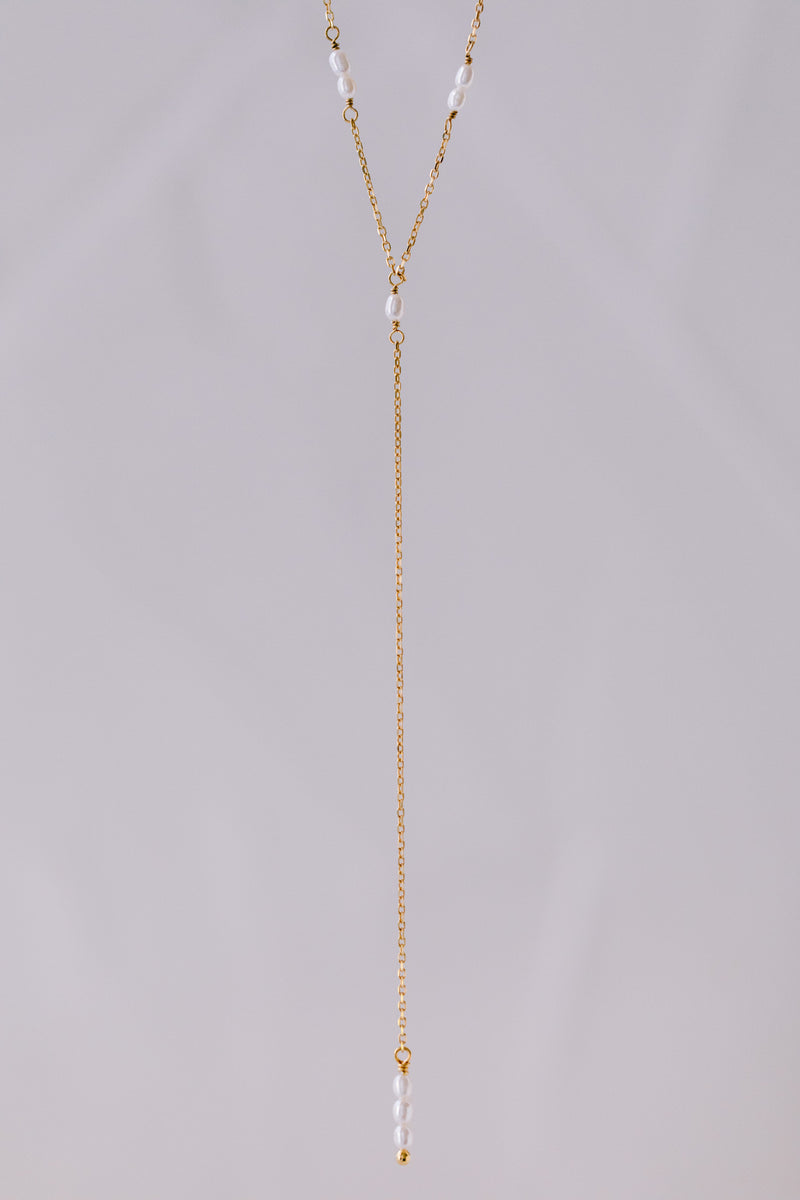 Juvelan Lorelei Rückenkette Perlen Silber 67 cm