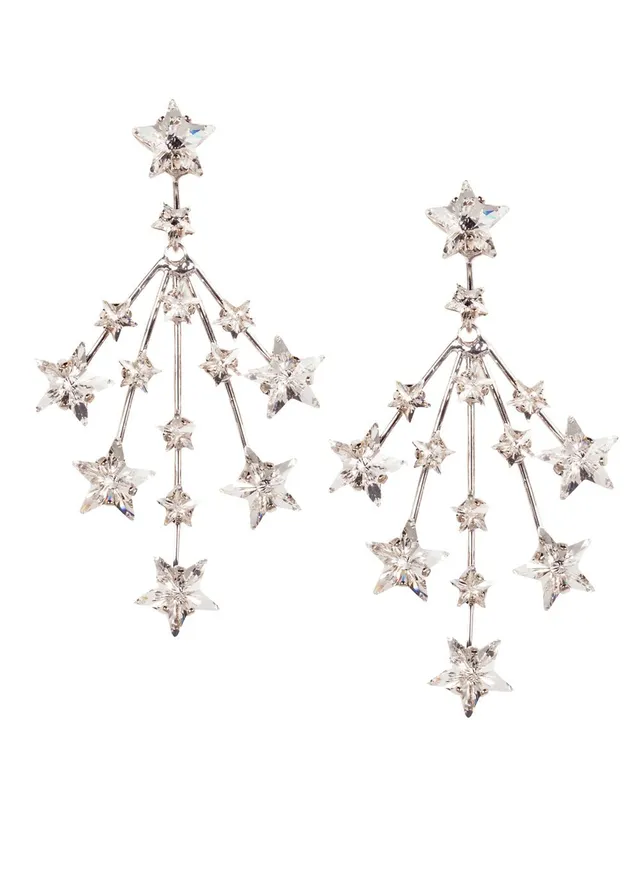 Elizabeth Bower Star Spangled Chandeliers Ohrringe Rhodium
