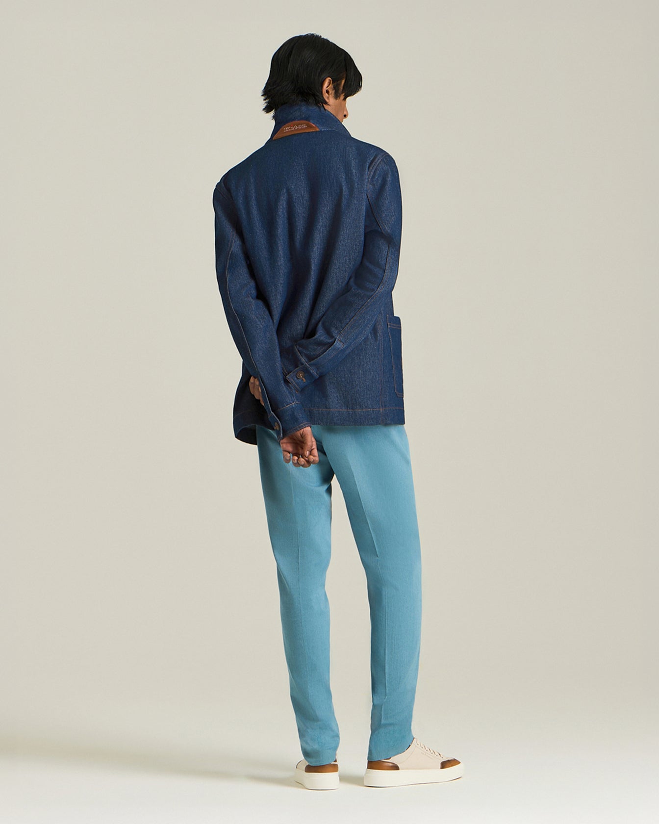 Kiton Outerwear Denim Blouson Mineral Wash Blau
