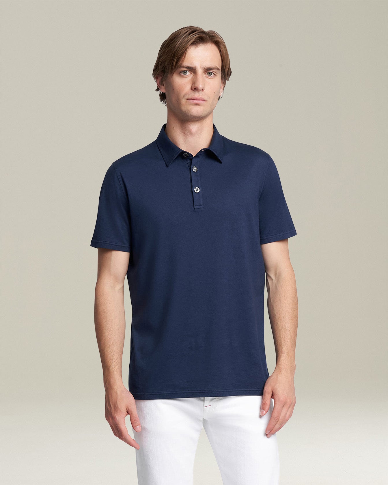 Kiton Knitwear Jersey Poloshirt Cotton Polo navy Kurzarm