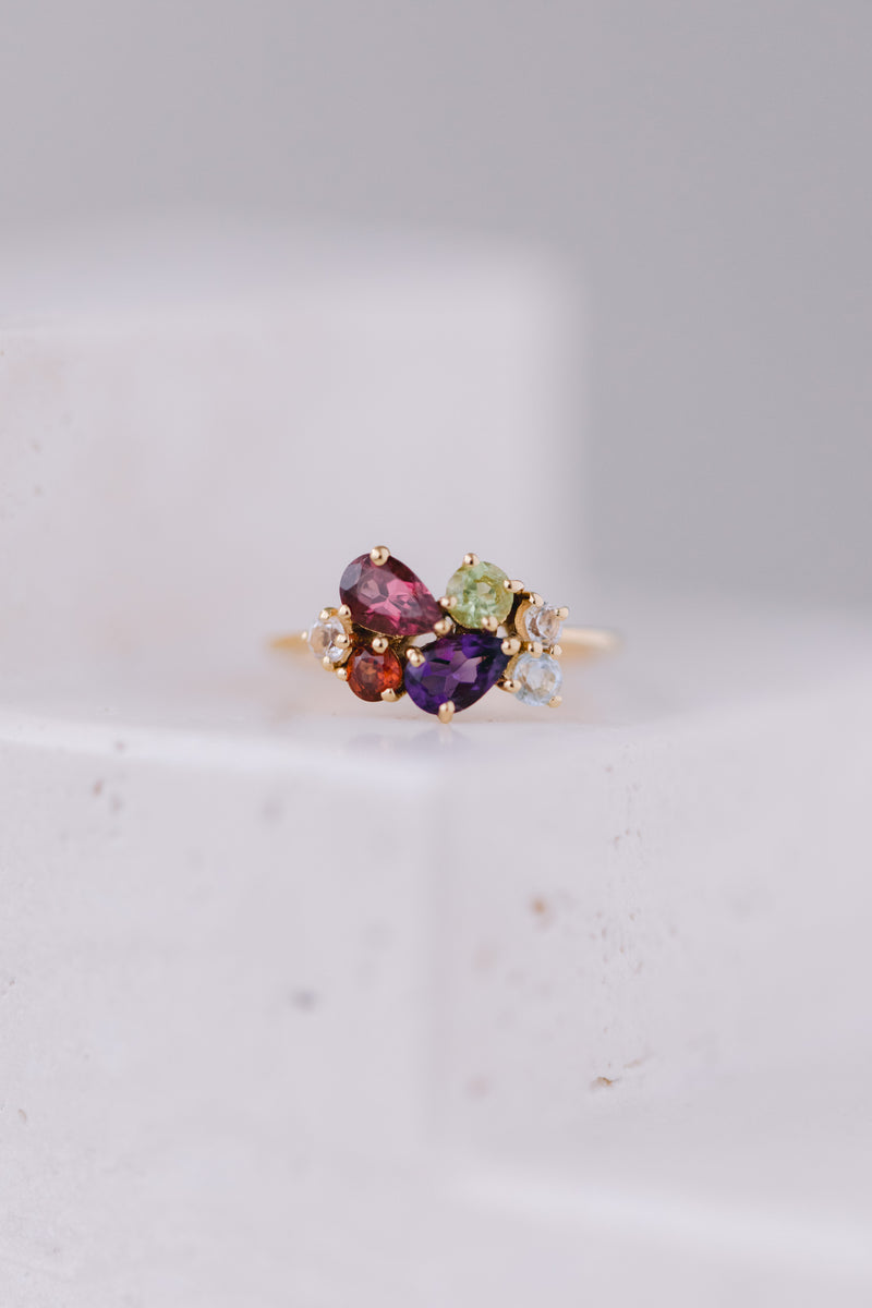 Juvelan Rio Edelsteinring Multicolor Sterlingsilber 9,5x14 mm