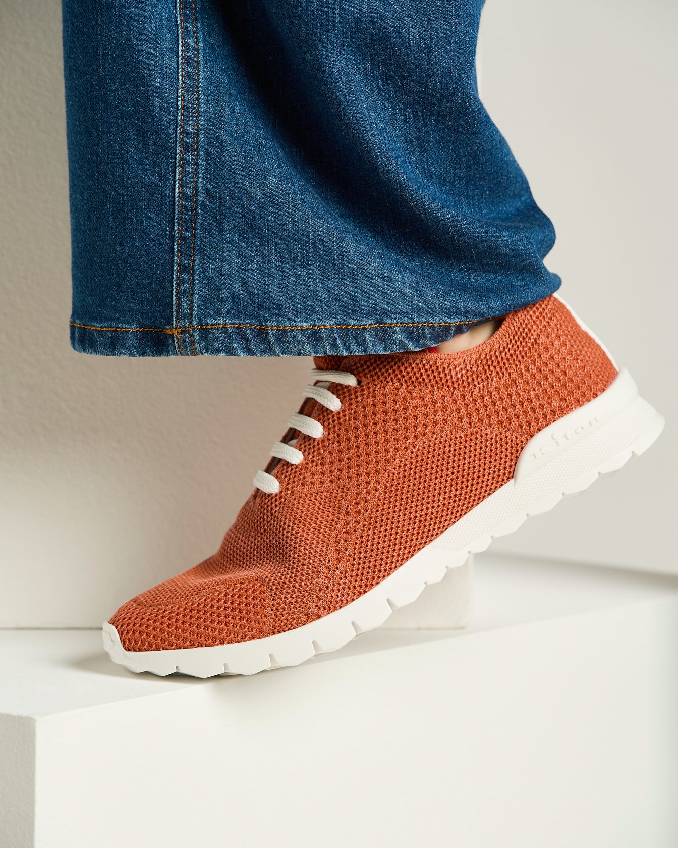 Kiton Shoes Fits Sneaker Orange Baumwolle 38