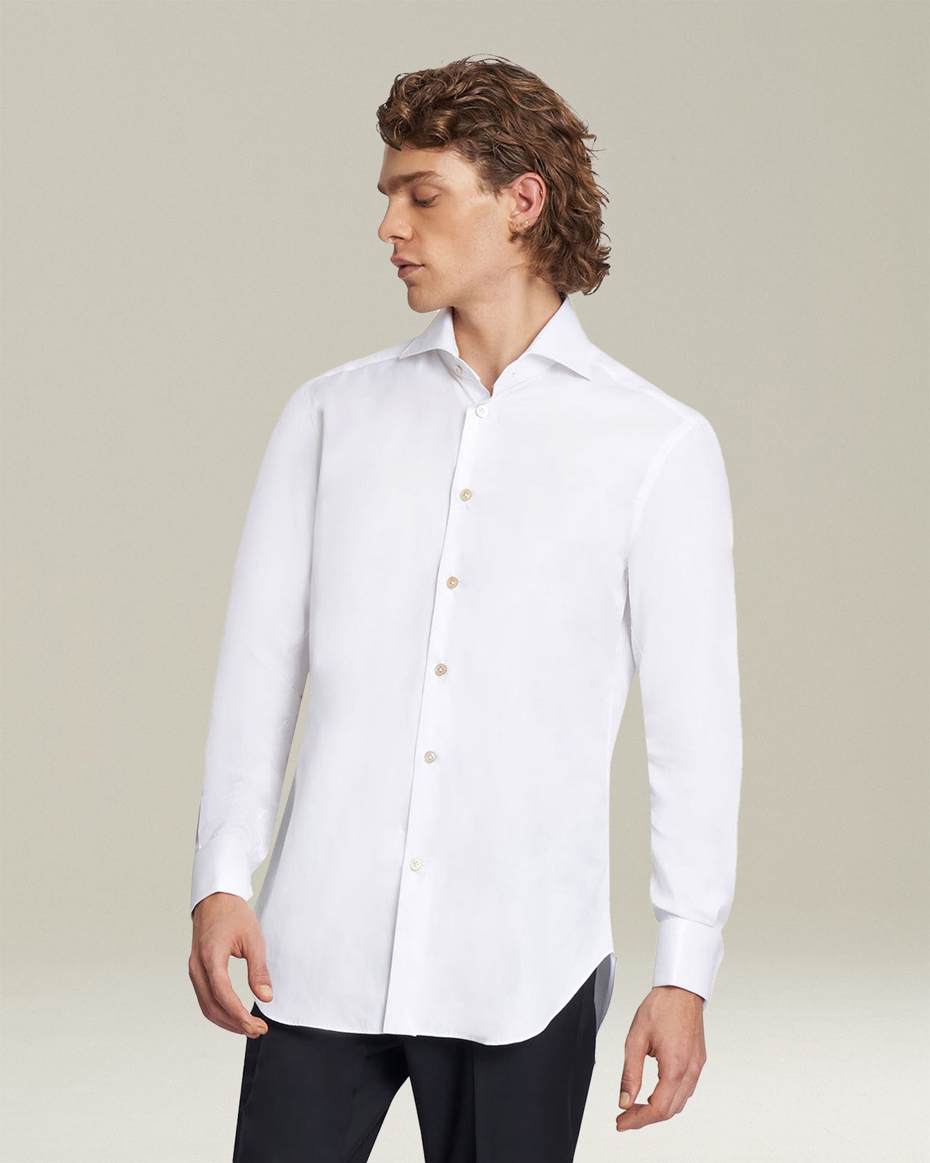 Kiton Camicia Cotone Hemd Schwarz Baumwolle