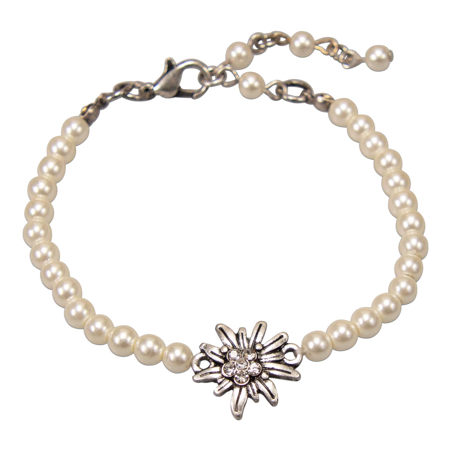Alpenflüstern DAHEIM DAB074 Perlen-Trachtenarmband creme-weiß
