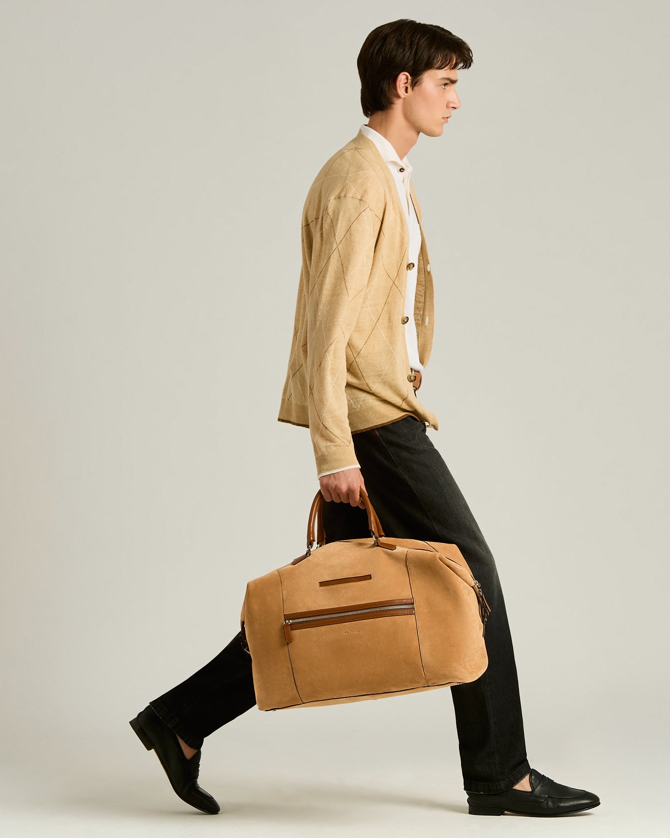Kiton Bags Weekender Wildleder Cognac 50x35cm TU