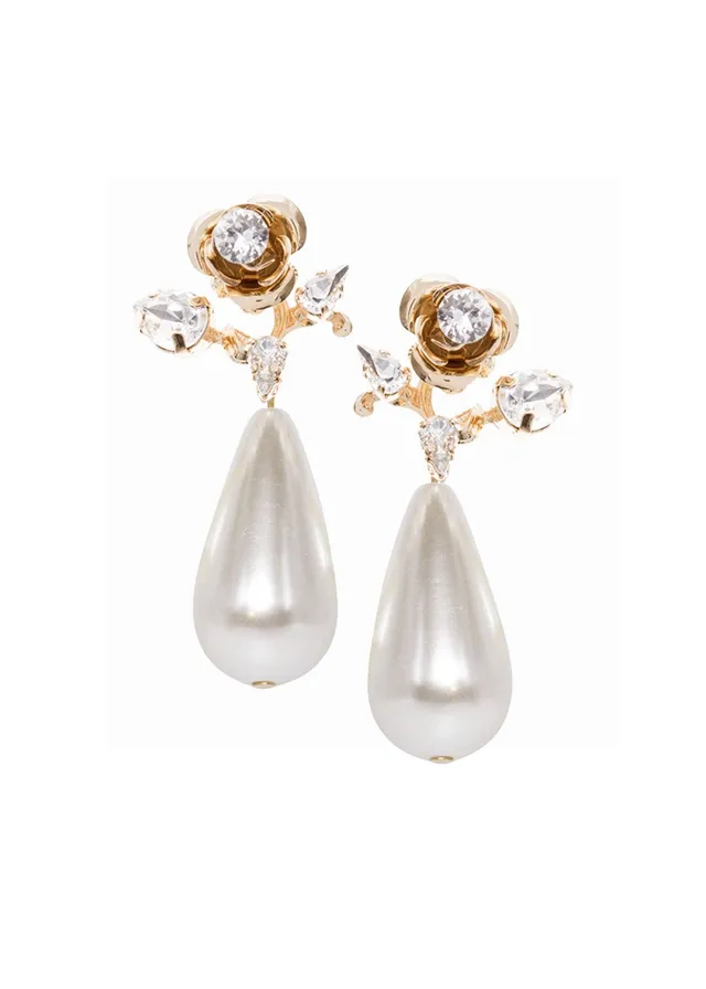 Elizabeth Bower Rose Bauble Hängeohrringe Gold Perlen