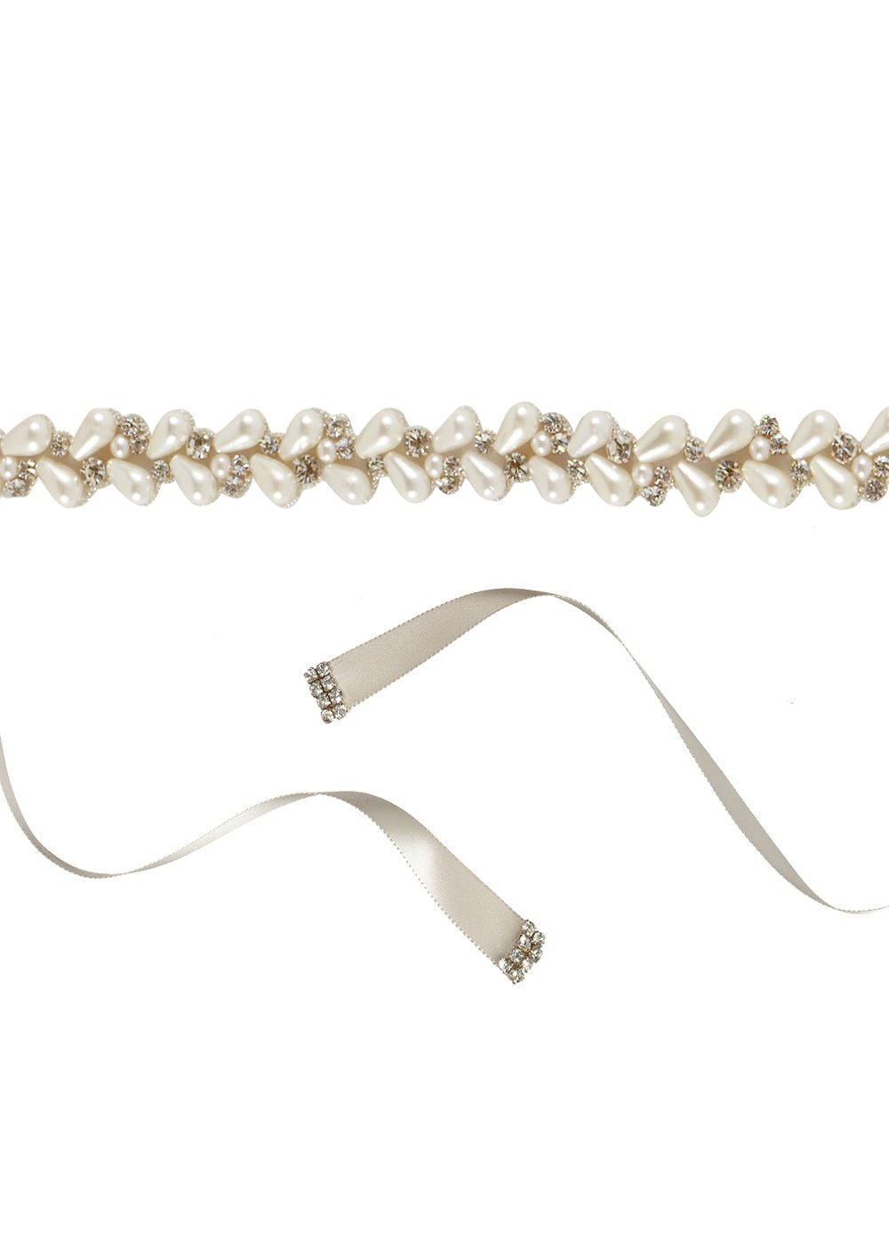 Elizabeth Bower Pearllum Braut Gürtel Schärpe Perlen Schmal