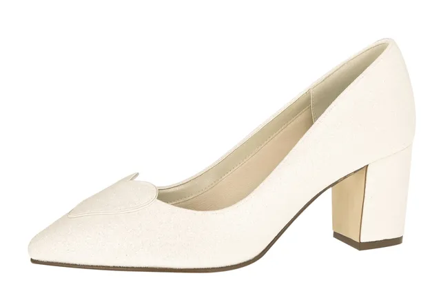 Rainbow Club Embellished Birdy Pumps Ivory Satin Glitzer bequem