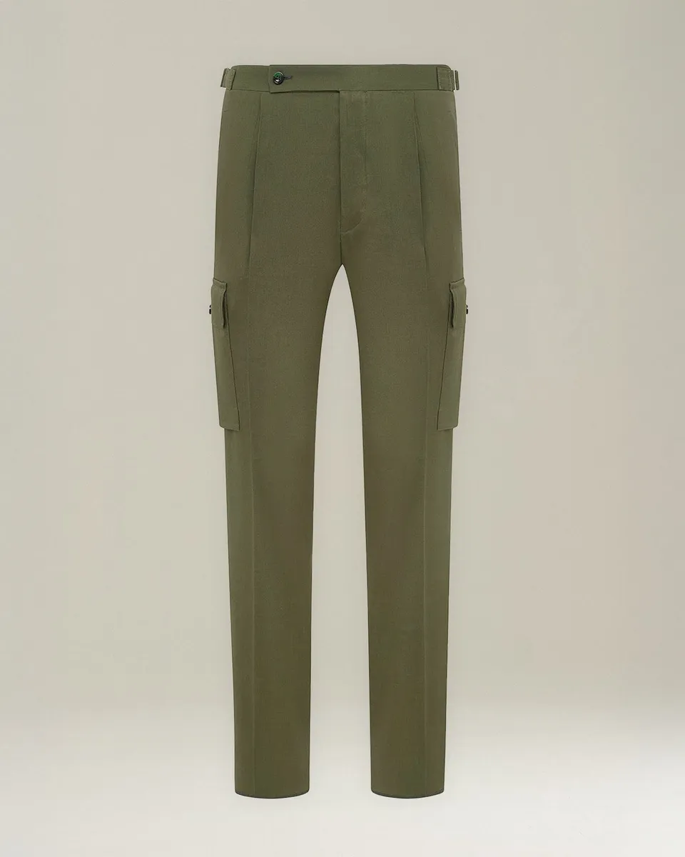 Kiton Linen Wool Cargo Trousers Hose Leinen Wolle