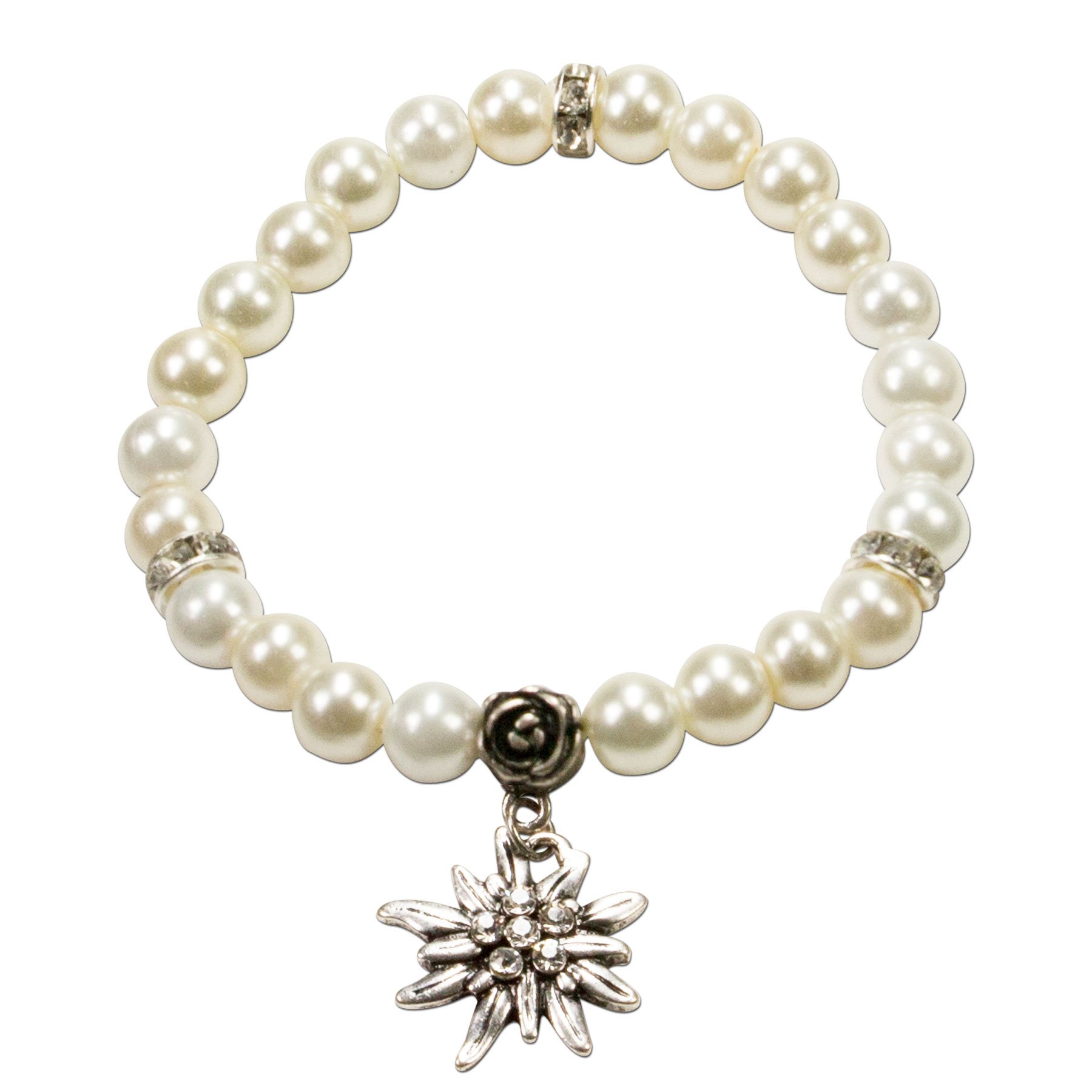 Alpenflüstern DAHEIM SET048 Trachtenset creme-weiß Edelweiß