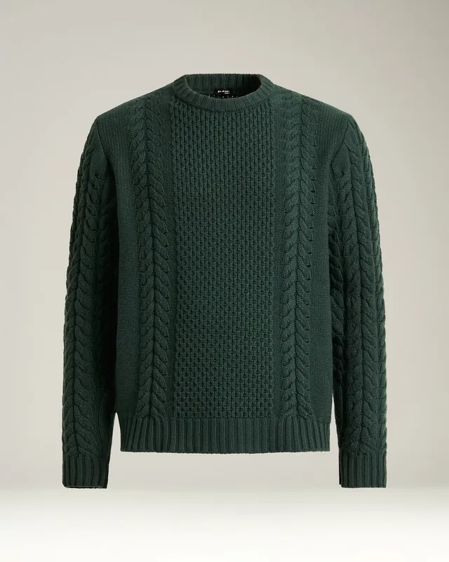 Kiton Knitwear Zopfstrick Pullover Kaschmir Grün Gr. M