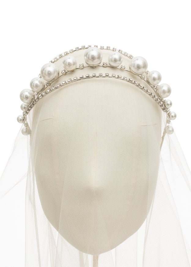 Elizabeth Bower Lustra Braut Haarband Perlen Rhodium