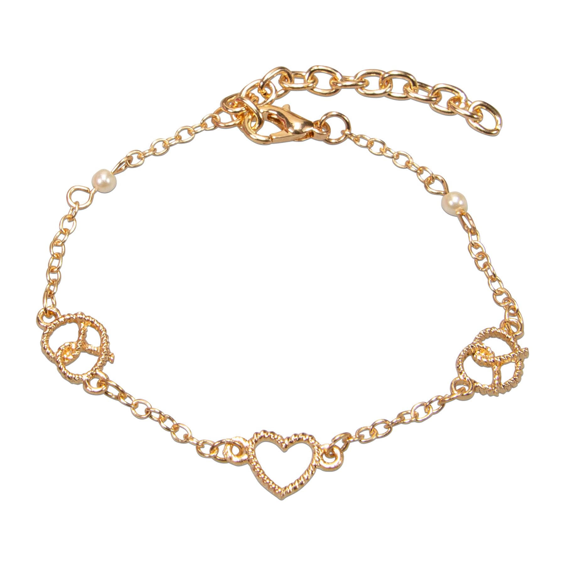 Alpenflüstern DAHEIM DAB092 Trachtenarmband gold-farben Breze Herz