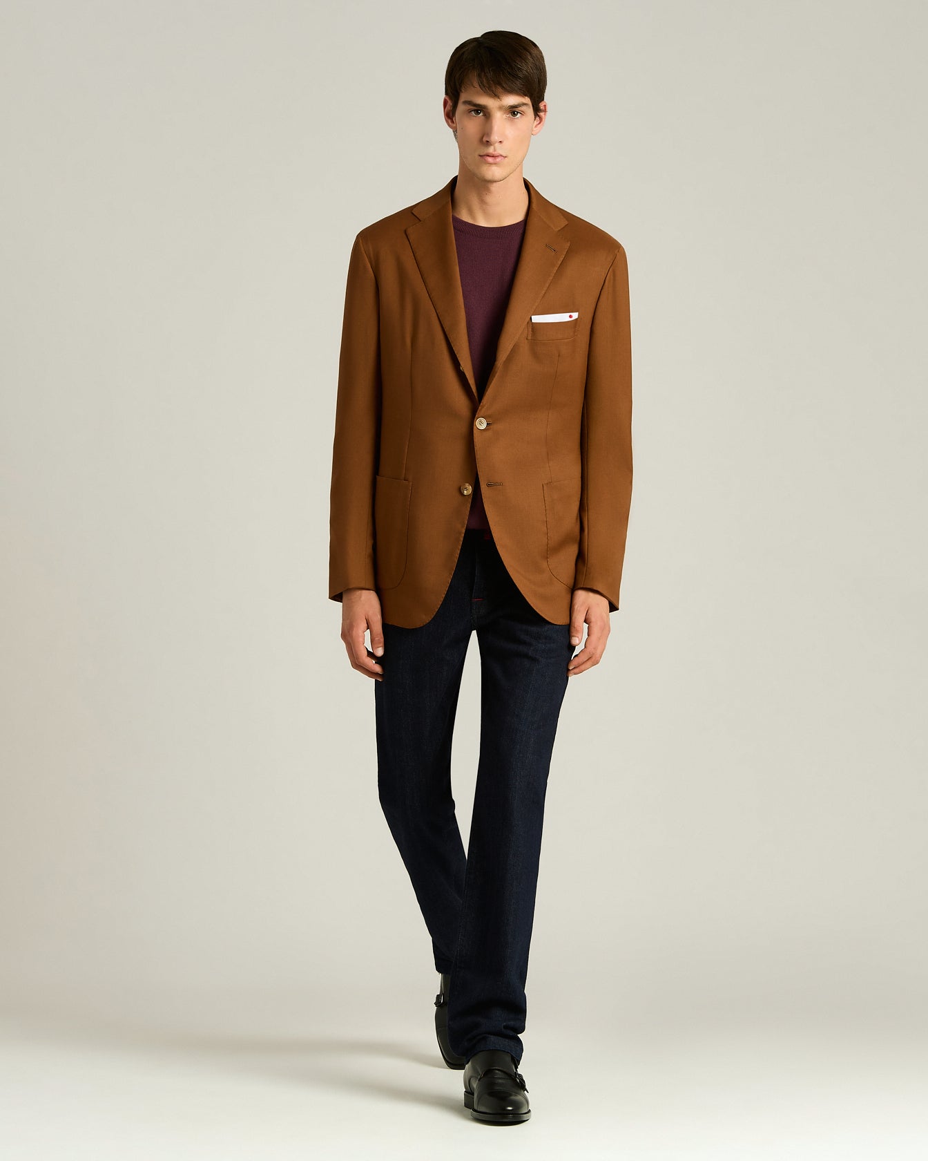 Kiton Jackets Kaschmir Sakko braun einreihig Gr. 50