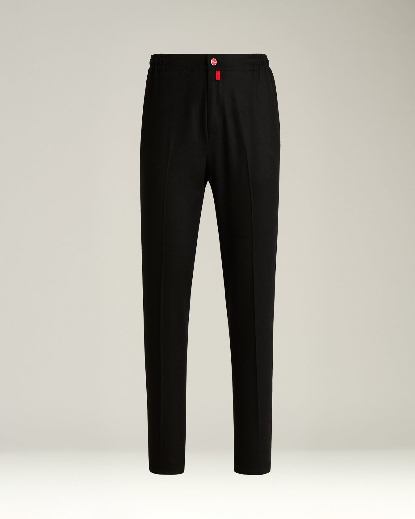 Kiton Trousers Black Wool Comfort Hose Schwarz Elastikbund