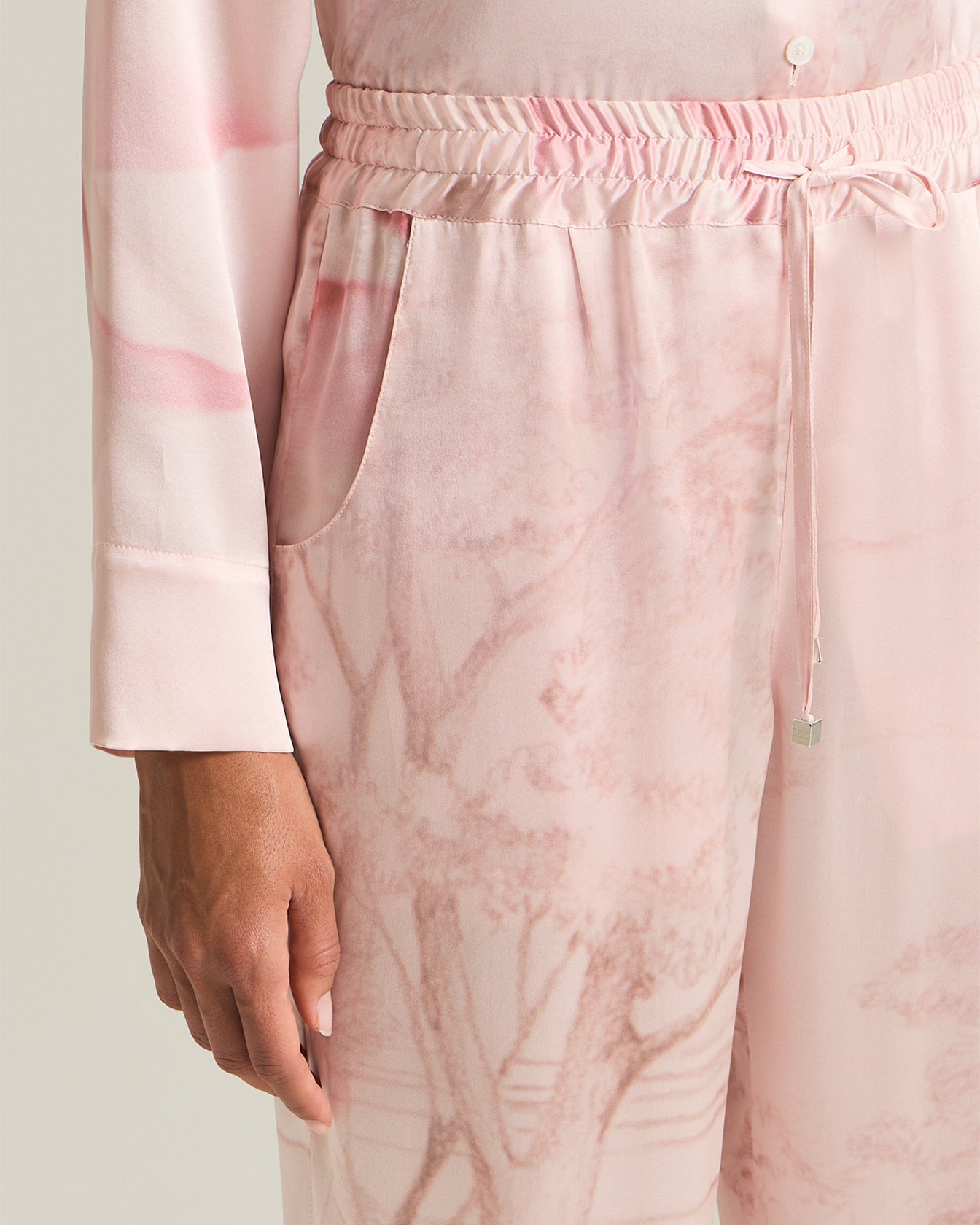 Kiton Printed Silk Trousers Damenhose Seide gemustert weit