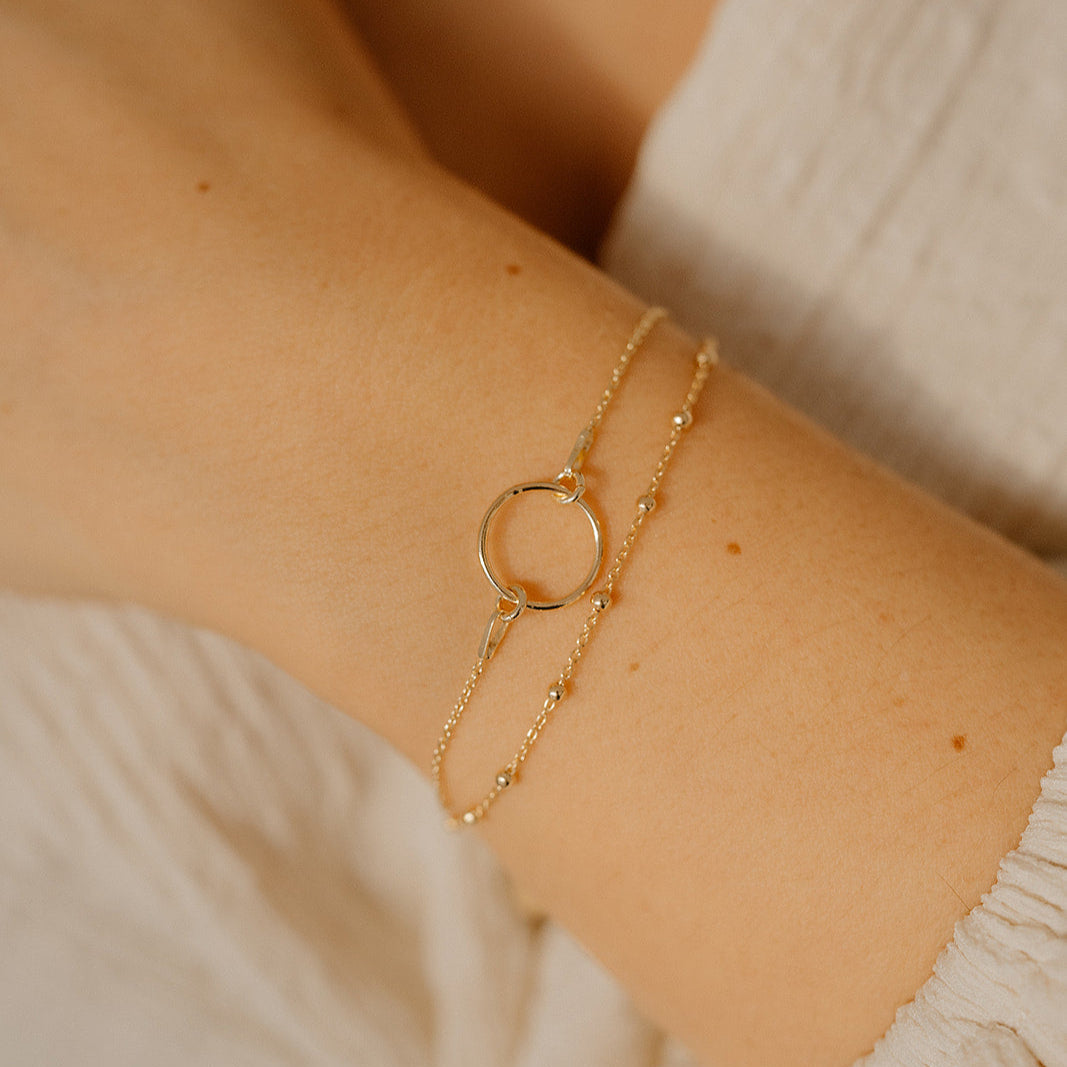 Perlenbräute Kaya Armband Gold dezent 17-20cm Trauzeugin