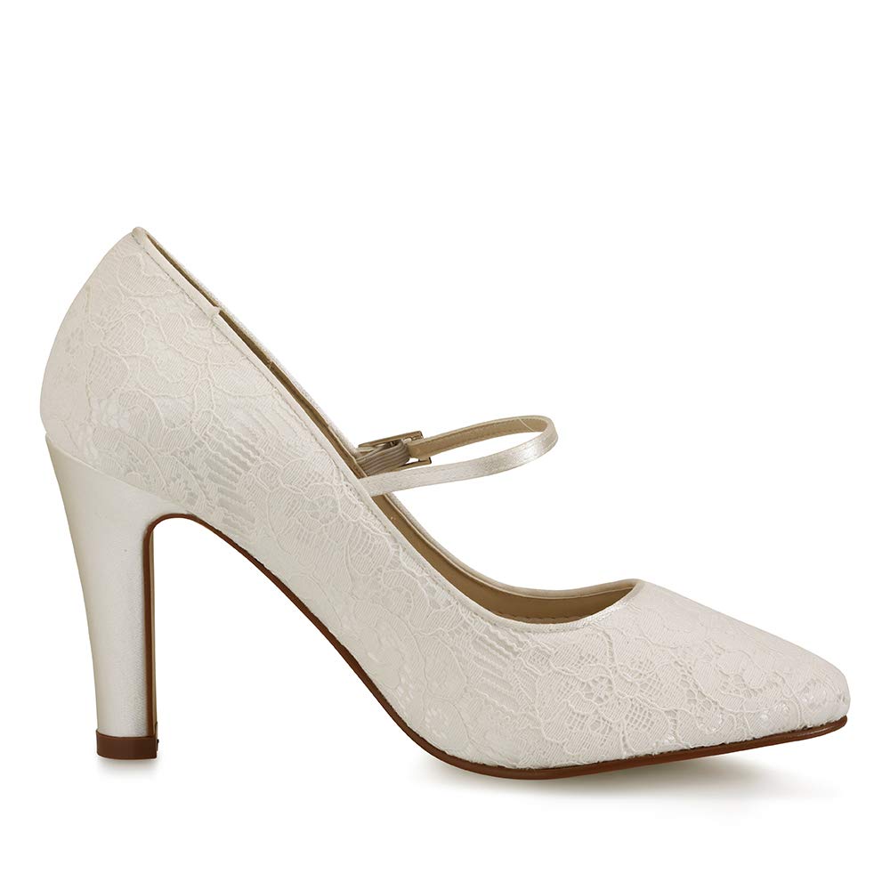 Rainbow Club Timeless Evelin Brautpumps Ivory Satin Spitze
