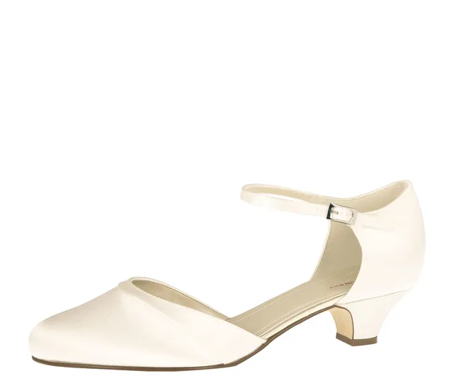 Rainbow Club Timeless Vida Pumps Ivory Satin 3,5 cm Riemchen