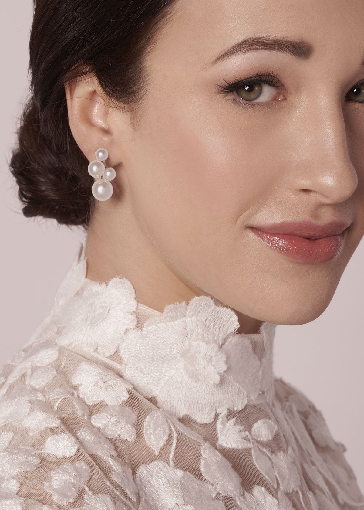 Elizabeth Bower Bubble Mini Ohrstecker Rhodium Perlen 25mm