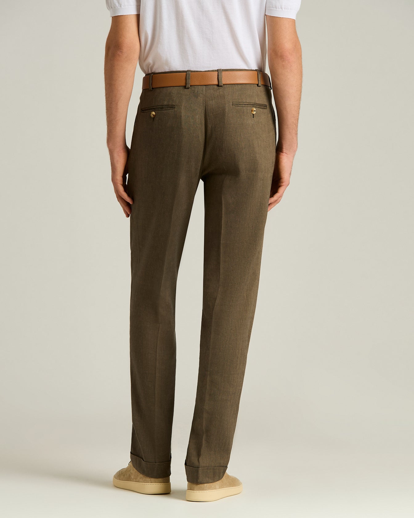 Kiton Tailored Hose Leinen Wolle Bundfalte