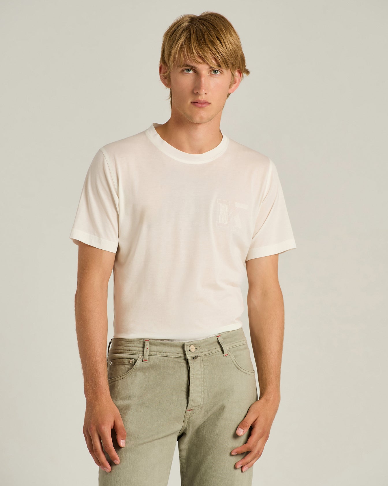 Kiton T-Shirt Weiß Baumwolle L Rundhals