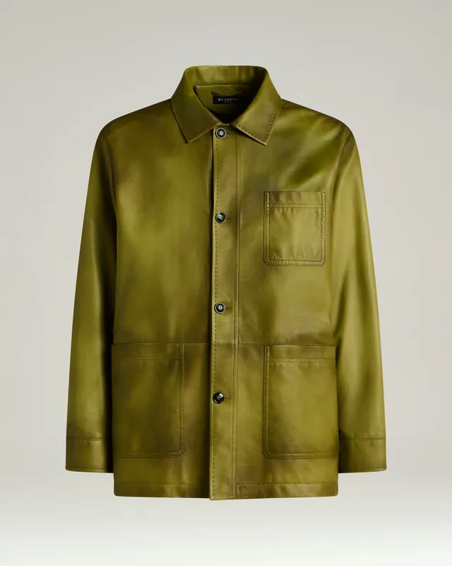 Kiton Lederjacke Lammleder Blouson Herren