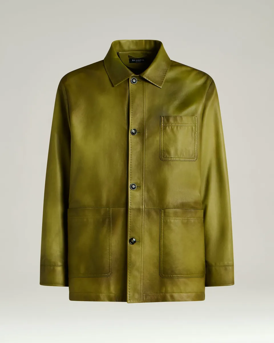 Kiton Lederjacke Lammleder Blouson Herren