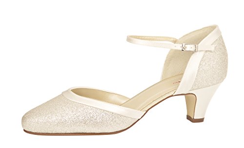 Rainbow Club Timeless Ester Brautschuhe Ivory Satin 5 cm