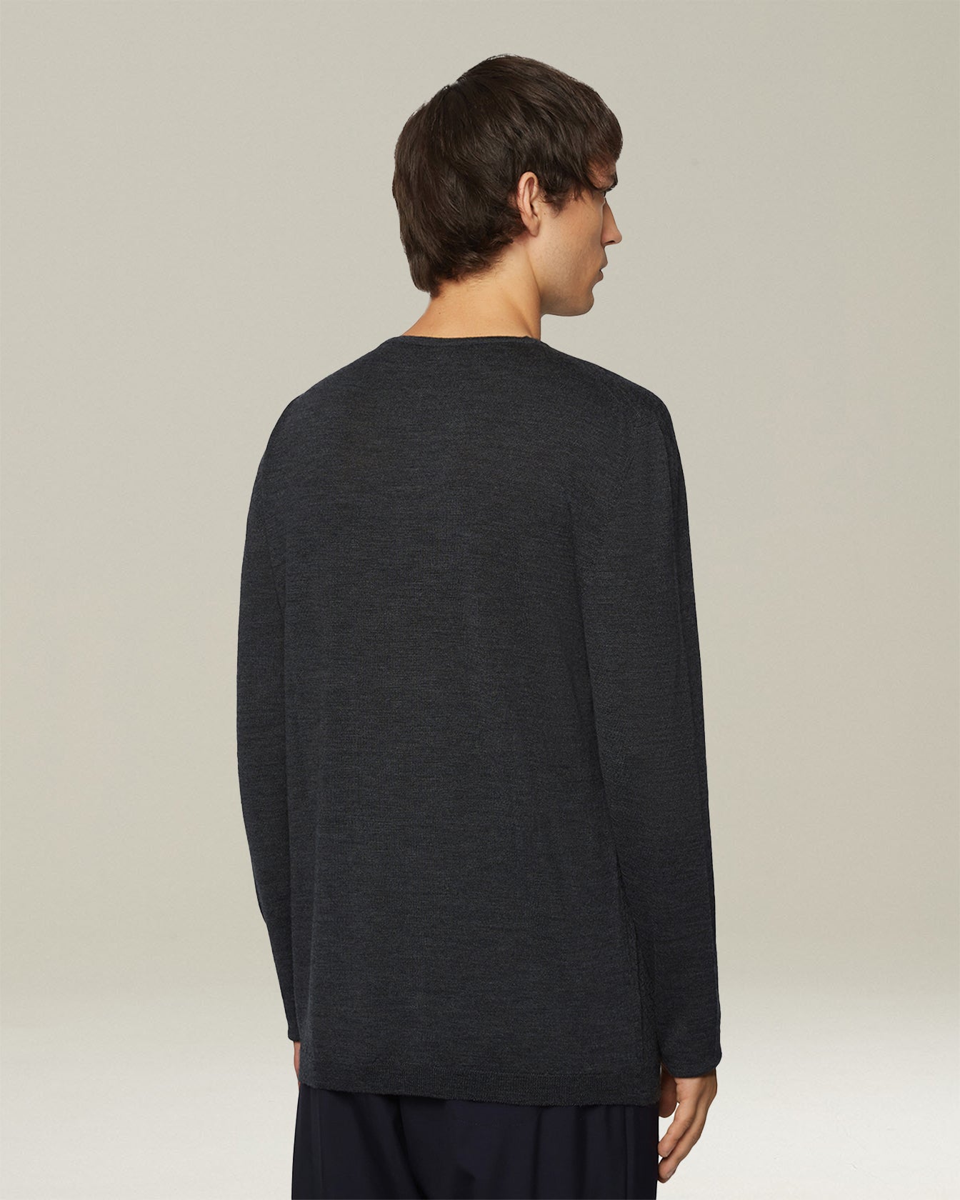 Kiton KNT Rundhals Pullover Wolle Seide Herren Strickpullover
