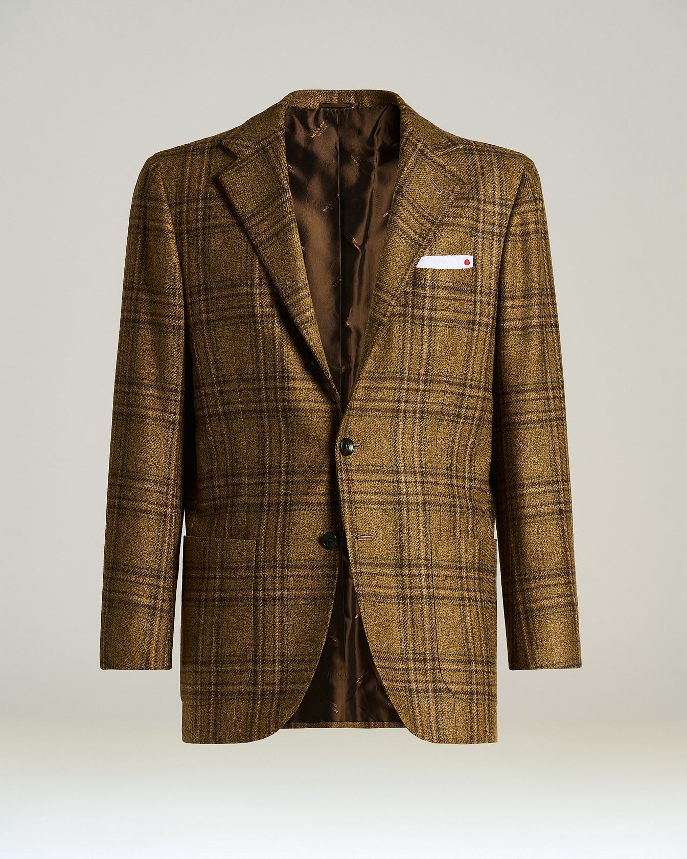 Kiton Jackets Brown Tartan Kaschmir Sakko 50 braun