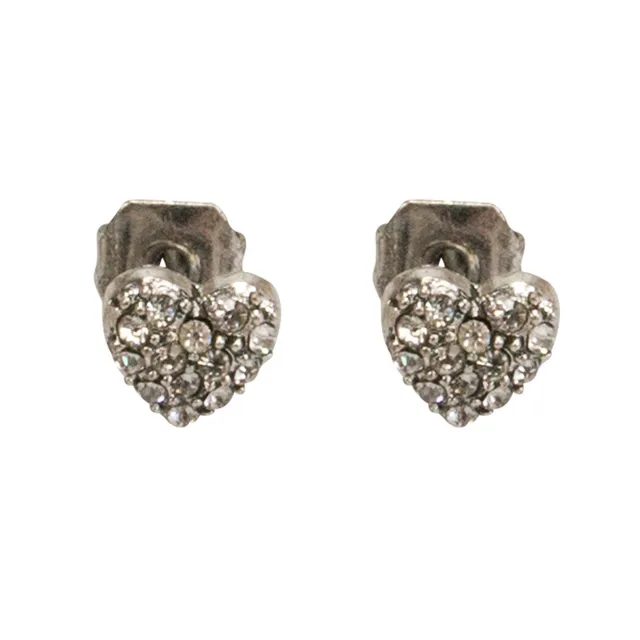 Alpenflüstern DAHEIM DOR036 Ohrstecker Strass-Herz mini grün
