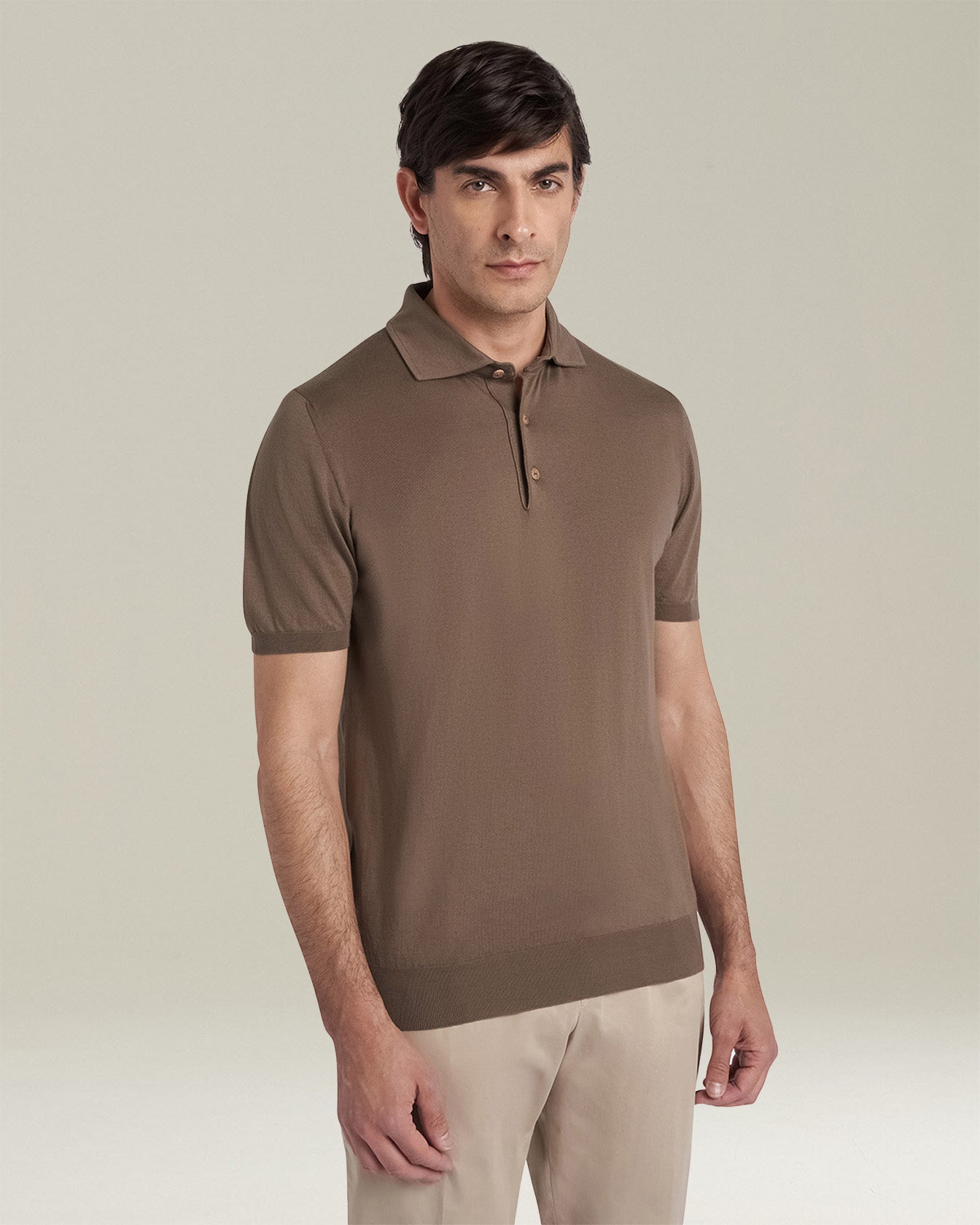 Kiton Polo Poloshirt Ägyptische Baumwolle Grau M
