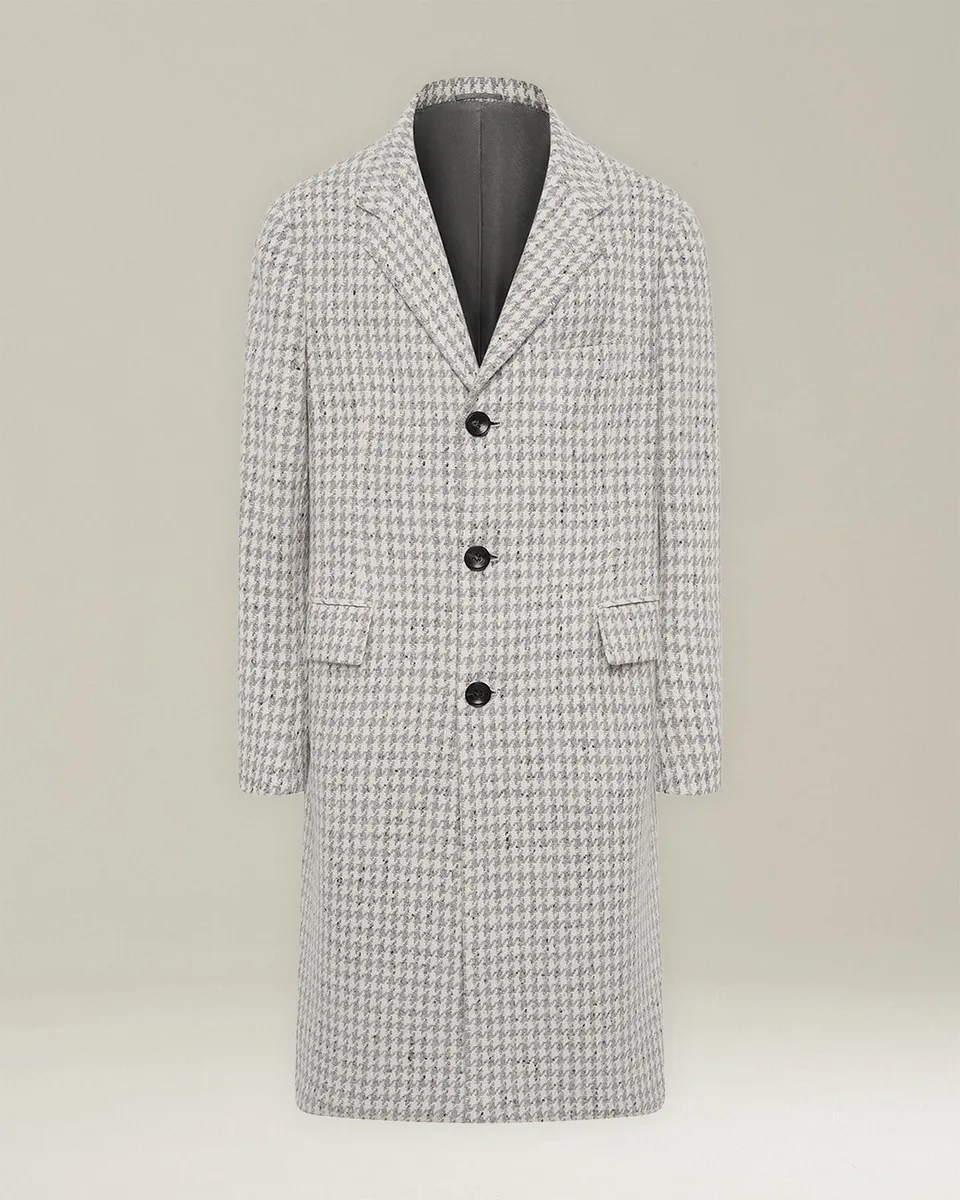 Kiton Outerwear Mantel Hahnentritt Cashmere 50