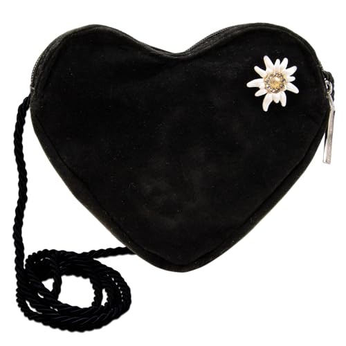 Alpenflüstern Daheim DTA103 Herztasche Taipe-grau Edelweiß