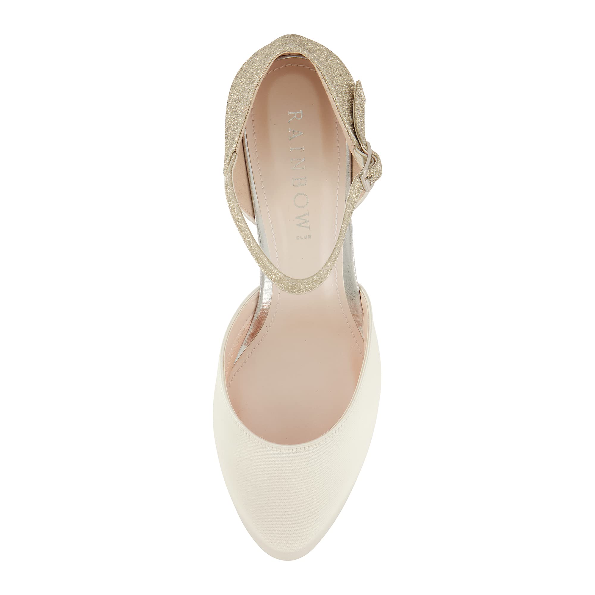 Rainbow Club Kimber Ivory Satin Brautschuhe 41 Glitter