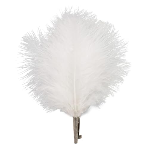 Alpenflüstern DAHEIM API18800010 Flaumfeder-Brosche weiß 14 cm