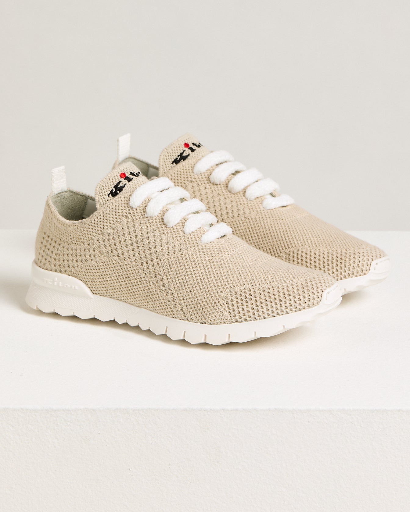 Kiton Fits Kaschmir Sneaker hellbeige Gr. 40
