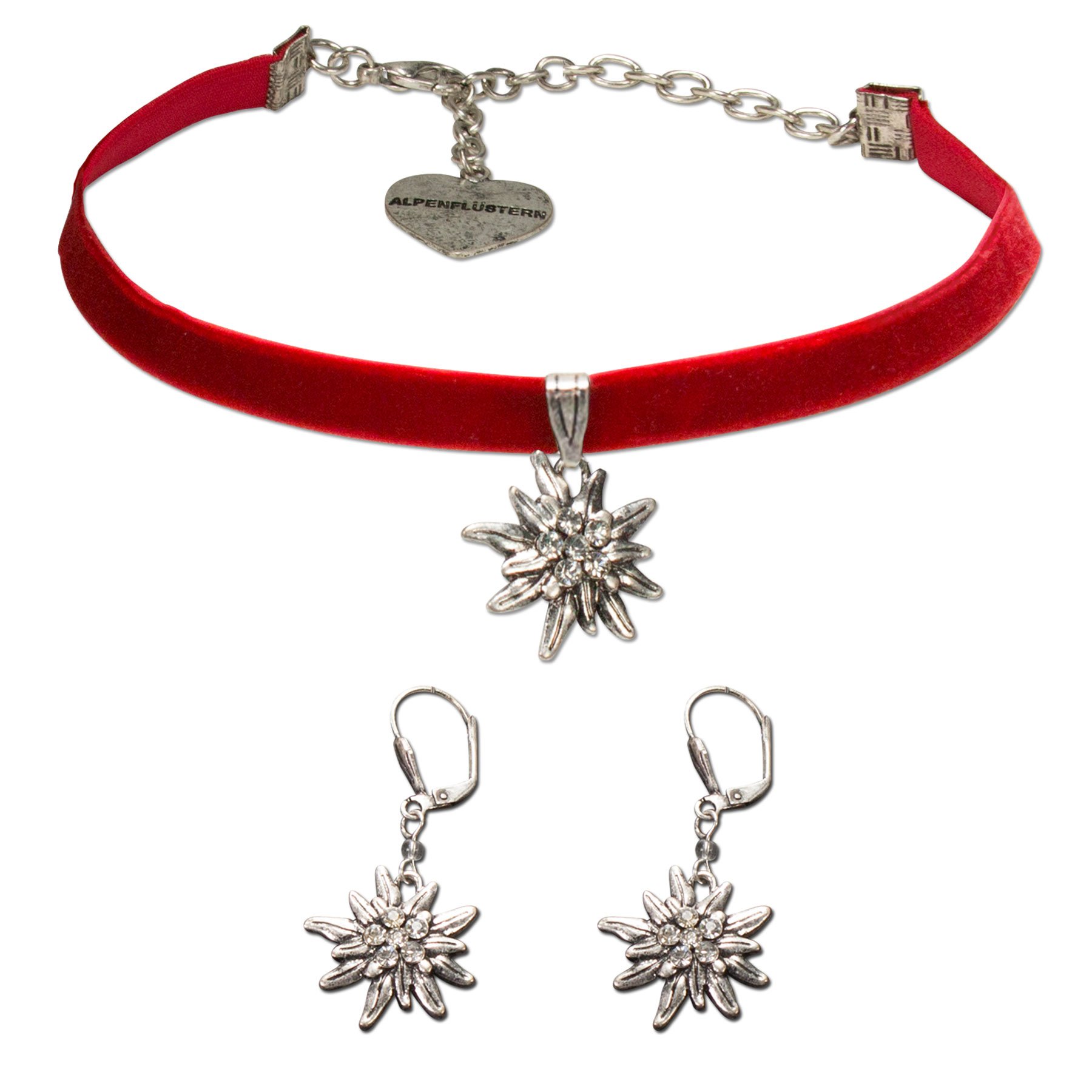 Alpenflüstern DAHEIM SET015 Schmuck-Set schwarz Samt-Kropfband