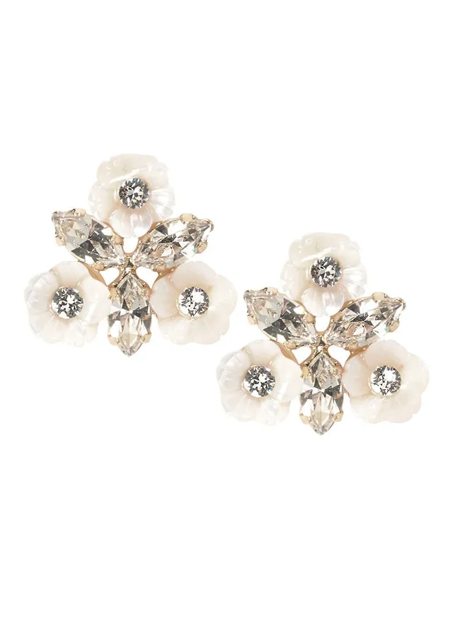 Elizabeth Bower Juliette Flower Stud Ohrstecker Perlmutt