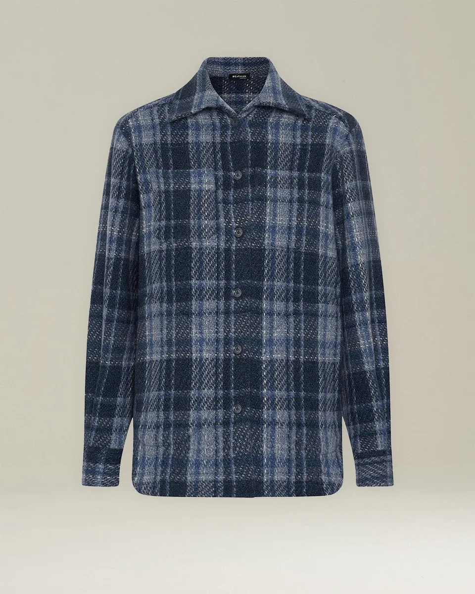Kiton Shirts Tartan Cashmere Overshirt Hemd Kaschmir Karo