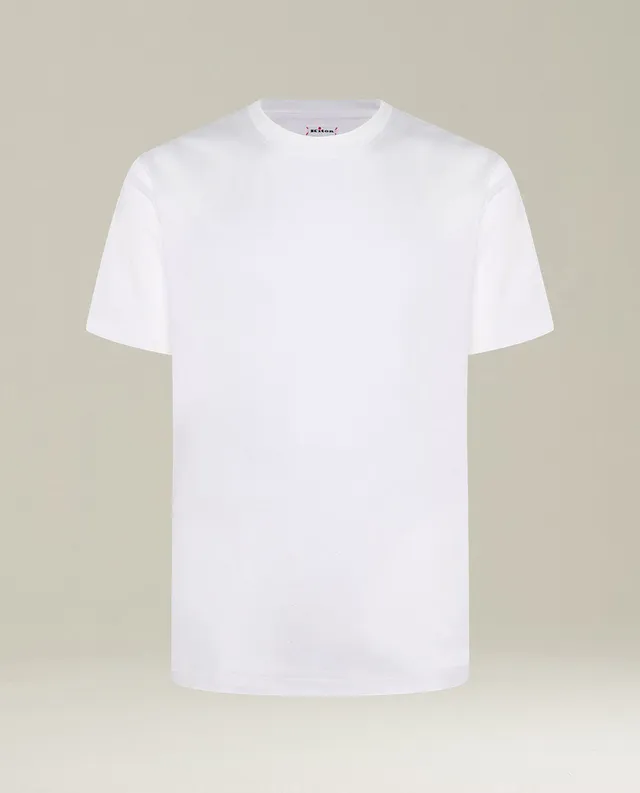 Kiton Polo White Milano Cotton T-Shirt weiß Gr.M Baumwolle
